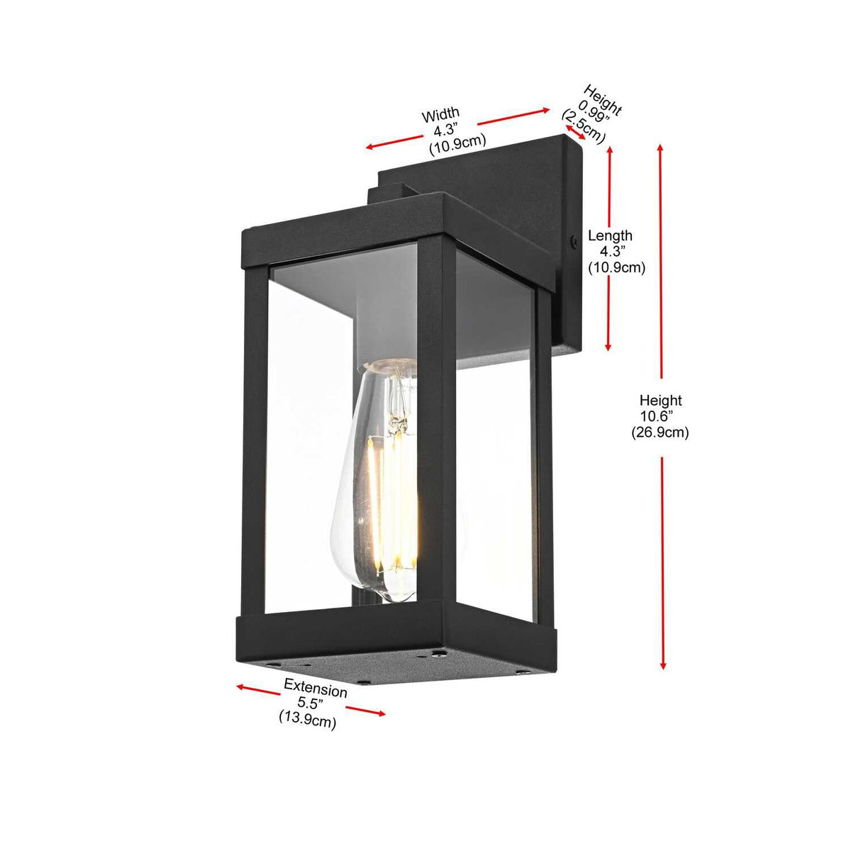 Peter One Light Outdoor Wall Sconce Black by Lighting Design – Iron, Black, Model OD413W11BK