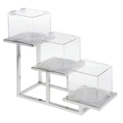 3-Tier Chrome Holder for 5" Cube by HUBERT – Metal, Grey