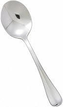 Winco 6 1/2" Stanford Stainless Steel Bouillon Spoon (Set of 12) | Dishwasher safe, Restaurant service, Great for Soups, Broths, Noodles and Tasting Service