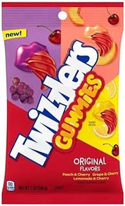 Twizzlers Gummies Peach Grape Lemonade & Cherry 7 oz. Bag