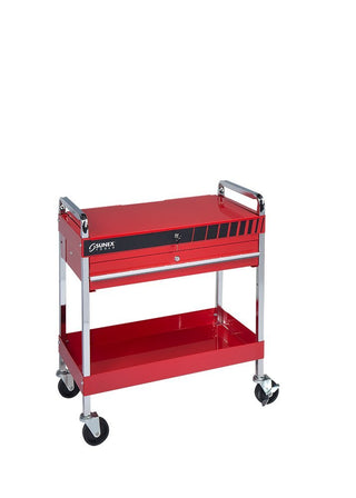 8013A Locking-Top Service Cart with Drawer by Sunex Tools – 33"L x 16"W x 35.25"H, Steel, Red, Model SUN8013A