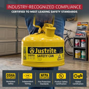 Justrite Yellow / 1 Gallon / Type I Cans