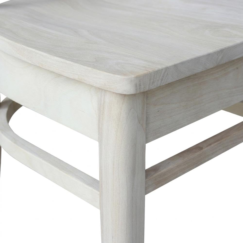 Solid Wood Side Chair Set of Two by Furnifact – Wood, Unfinished, Pack of 2
