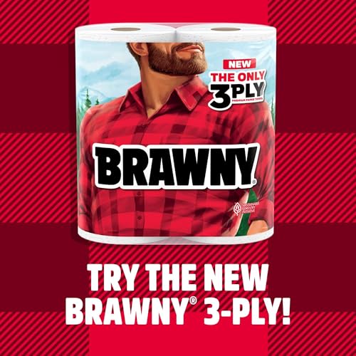 Brawny 1 / 6 Rolls (100 Sheets each) / White Paper Towels