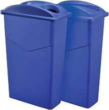Global Industrial Dual Recycling Trash Container System, 23 Gallon, Blue