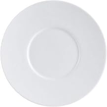 CAC China EVT-2 Elegant Everest Fully Glazed Porcelain Round Saucer, 6" Diameter by 1/2", Bone White (Box of 36)