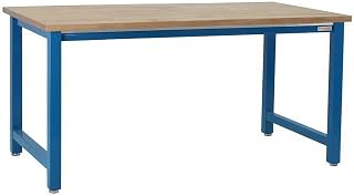 BenchPro KW3660-LBFr34 36 x 60 in. Kennedy Workbenches with Solid 1.75 in. Thick Maple Butcher Block Top, Light Blue
