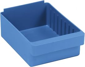 QUANTUM STORAGE SYSTEMS QED701BL Super Tuff Euro Heavy Duty Parts Organizer Blue Bins 12" L x 9" W x 5" H 24 Pack