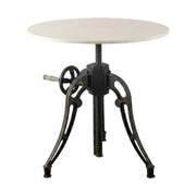 White Emslie III 30-Inch Round Dining Table with Marble Top and Black Metal Base by Starlight Canyon Home – Marble, White
