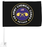 US Chemical Corps Retired 12x18 Inch Car Flag Tear-Resistant Polyester All-Weather Use Flag Only No Pole Included8
