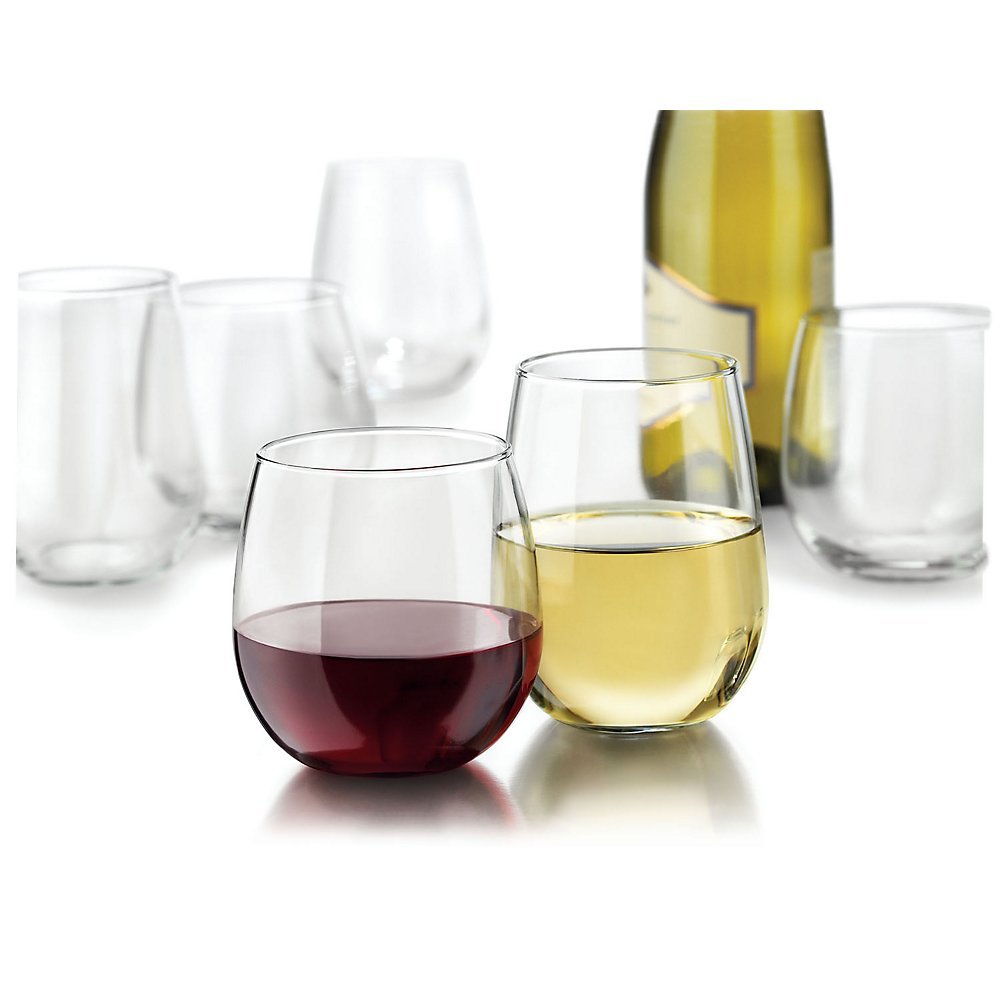Glassware Stemless White Wine Glass by Libbey – 12 Count (Pack of 1), 17.0 fluid_ounces, Glass, Clear, Pack of 12