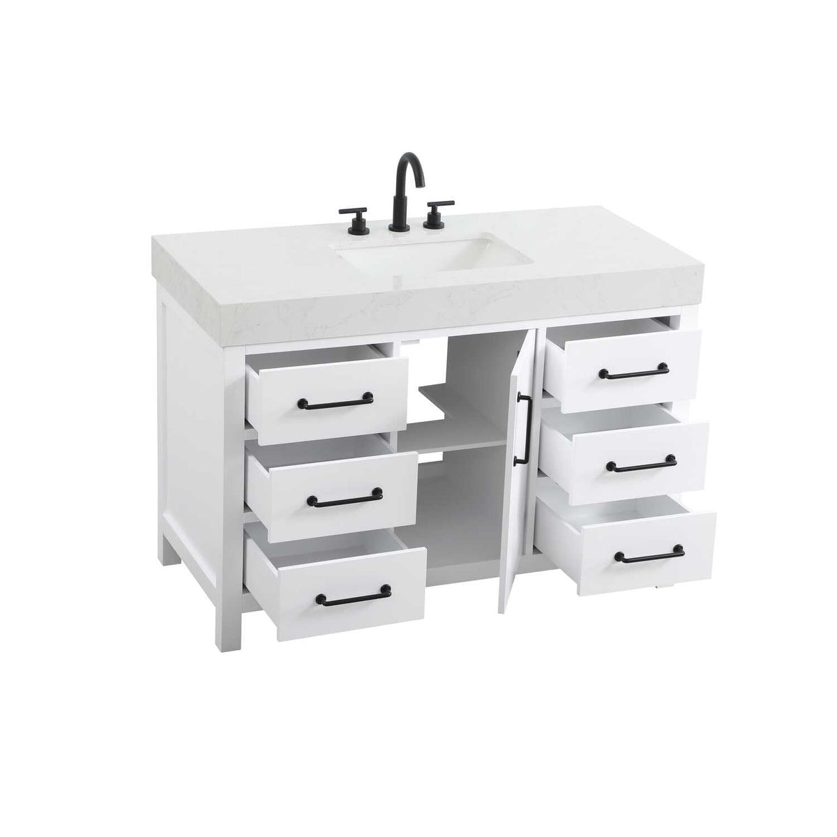 Nathan Bathroom Vanity White by Lighting Design – Wood, White, Model VF60648WH