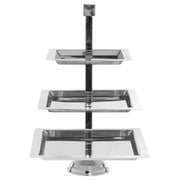 Square 3-Tier Stainless Steel Serving Stand - 15" Dia x 22" H by HUBERT – Stainless Steel, Silver, Model 191538025143