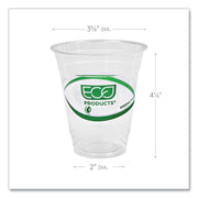 GreenStripe Renewable & Compostable Cold Cups - 12oz. by ECO PRODUCTS – 12 ounces, Plastic, Clear, Pack of 1000, Model ECP EP-CC12-GS