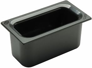 Carlisle Coldmaster® 5 1/10 qt Black ABS Plastic Food Pan - 1/3 Size 6"D