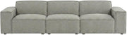 Furnifact Performance Fabric-Upholstered Modular Sectional Sofa 3-Piece, L-Shaped Sectional Couch and Modular Sofa for Living Room, Pewter