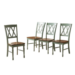 Blue Dining Chairs 4-Piece Set with Comfortable Back Support by Furnifact – Solid Rubberwood 50.00%,Mdf 40.00%,Birch Veneer 10.00%, Blue, Pack of 4