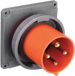 Hubbell Wiring Device-Kellems HBL4100B12W Zytel 101 Nylon Watertight Pin and Sleeve Inlet Orange 100A