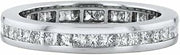 1.33ct Princess Cut Moissanite Wedding Ring Band Channel Set White Gold Plated