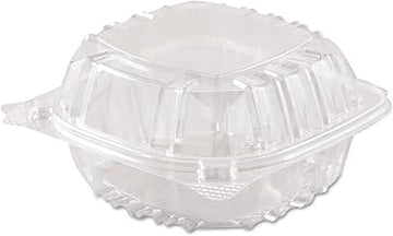 Clearseal Plastic Sandwich Hinged Container 125/Pack in Clear