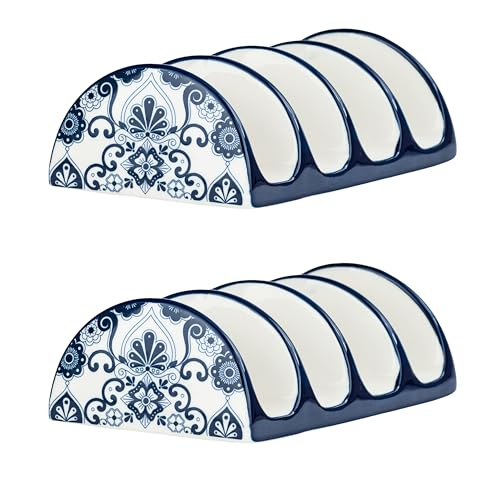 10 Strawberry Street Set of 2 Taco Cradles / Talavera Blue / 1 Serveware Accessories