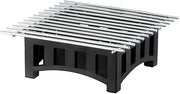 Cal Mil Mission Black Bridge Style Square Chafer Alternative with Grill, 12 x 12 x 7.5 inch - 1 each.