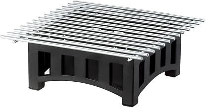 Cal Mil Mission Black Bridge Style Square Chafer Alternative with Grill, 12 x 12 x 7.5 inch - 1 each.