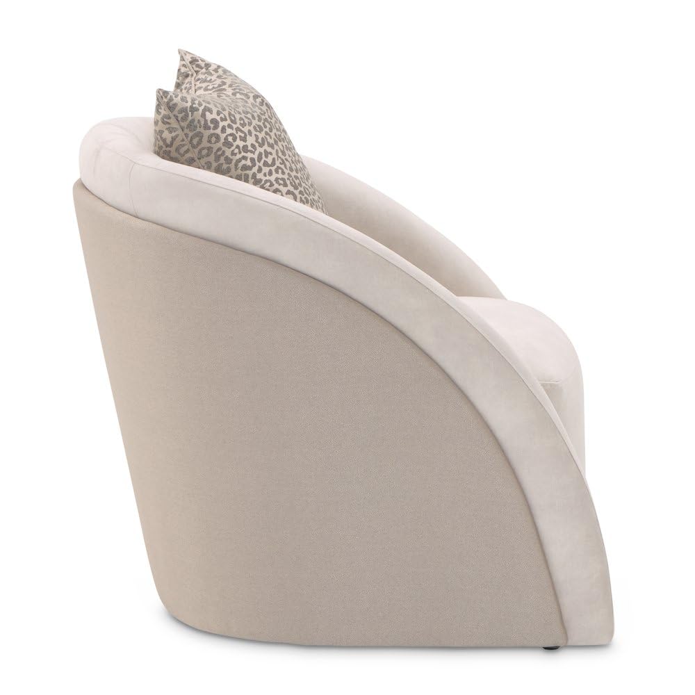 Mod Dream Beige Accent Chair with Elegant Design by Michael Amini – Solid; Manufactured Wood, Rich Champagne, Model LFR-MDRM835-DVE-142