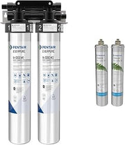Pentair Everpure H-1200 Drinking Water System, EV928200, NSF Certified to Reduce PFOA/PFOS, Dual Cartridge System Includes Filter Head, 0.5 Micron & H-1200 Water Filter Replacement Cartridge Set