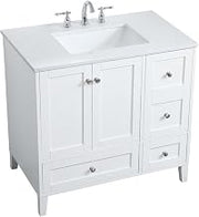 36 Inch Single Bathroom Vanity in White, 714617