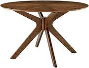 Furnifact Walnut Round Wood Dining Table, Modern Style, Seats 4, Warm Grain Finish for Dining Room, Comfortable Dining Room Furniture