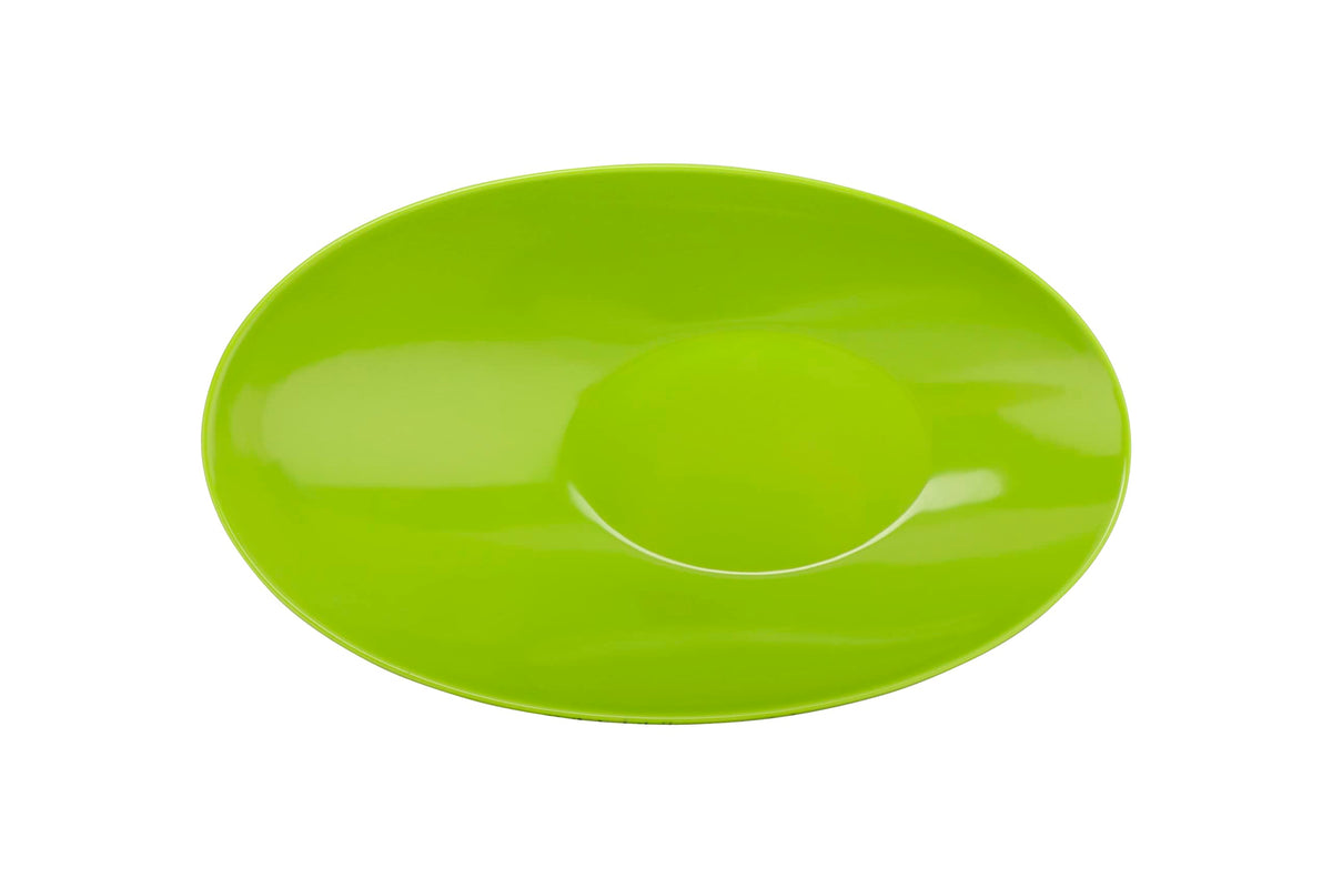 G.E.T. Angled Oval Cascading Serving Bowl for Salads by GET – 1 Quart, Plastic, Green, Model B-797-G/BK