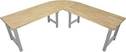BenchPro Garage Workbench Table L Shape Desk 30" Depth by 81" Length - 30-36" Height Adjustable - Maple Butcher Block Top