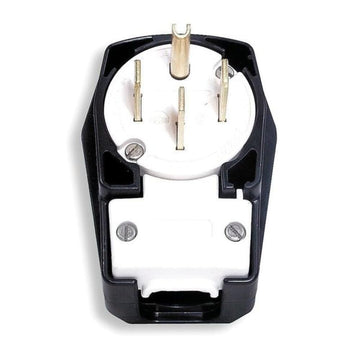Plug, Angle, 3 Pole, 4 Wire, 50 amp, 125/250V, 14-50P by Hubbell – Black/White, Model HBL9452C