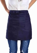 Server Waitress Waist Apron - Men Women Half Apron with 2 Pockets - Waiter Short Half Waist Servers Apron