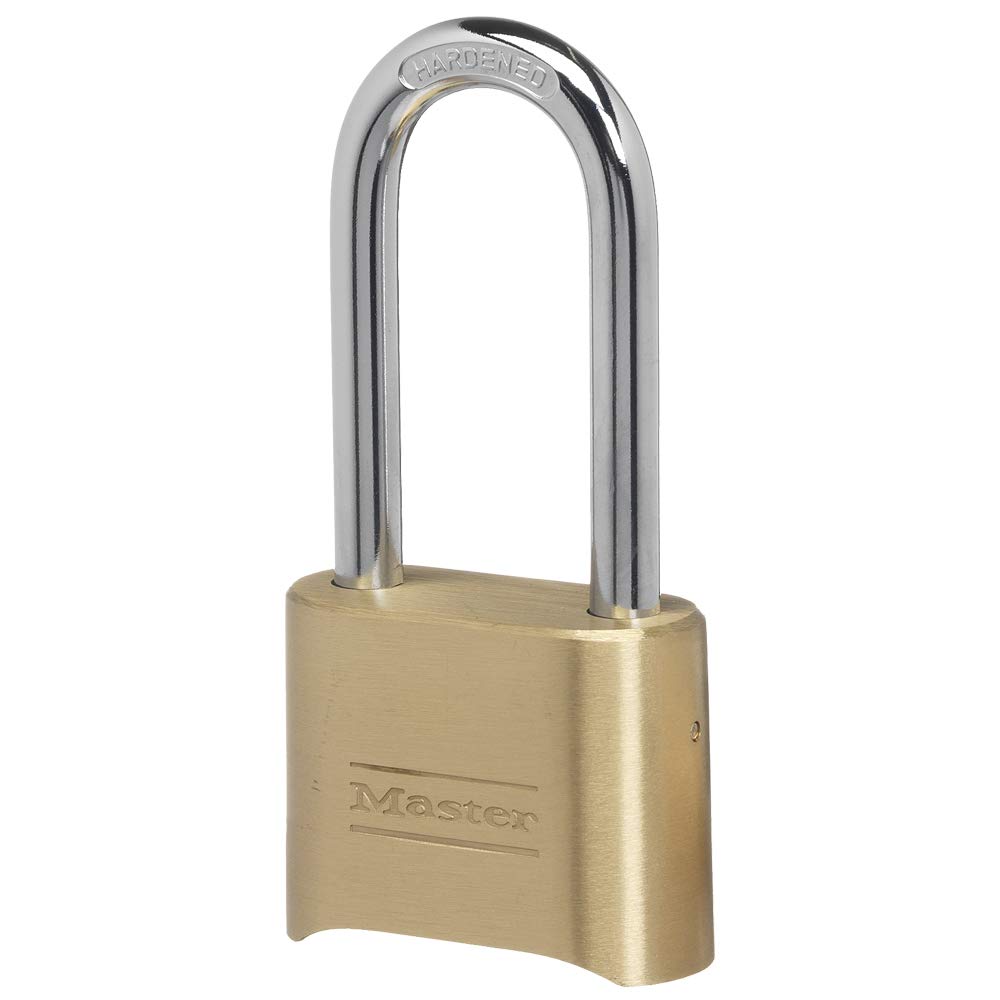 Set Your Own Combination Padlocks with Extra Long Shackles by Master Lock – Brass, Gold