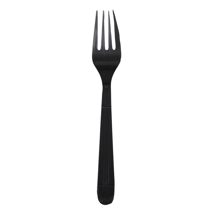 Prime Source Polystyrene Economy Fork, Individually Wrapped, Heavy Weight, Black, Case of 1000