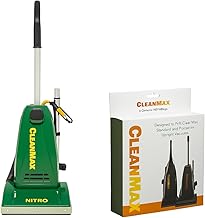 CleanMax Green Nitro Commercial Upright Vacuum with 6 HEPA Bags – Quickdraw Tools, 40’ Cord, Automatic Height Adjustment, Metal Handle, Commercial Durability