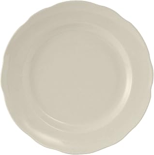 Tuxton China TSC-016 Plate, 10-7/8" Diameter, Round, Scalloped Edge,Microwave and Dishwasher Safe, Oven Proof, Fully Vitrified, Ceramic, Shell, American White/Eggshell, Pack of 12