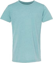 BELLA+CANVAS Youth CVC Unisex Jersey Tee - Heather Blue Lagoon - L