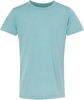 BELLA+CANVAS Youth CVC Unisex Jersey Tee - Heather Blue Lagoon - L