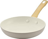 Farberware Forged Induction Ceramic Nonstick Fry Pan/Skillet, Dishwasher Safe, Gold Color Stainless Steel Handle, 8.25 Inch Frying Pan - Taupe