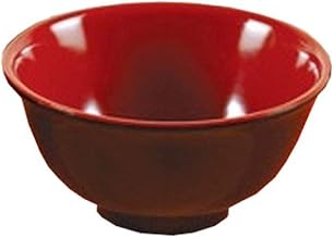 Yanco CR-130 Black and Red Two-Tone Rice Bowl, 8 oz Capacity, 4.5" Diameter, Melamine, Black/Red Color, Pack of 48