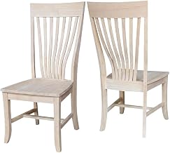 Furnifact Solid Wood Dining Chairs Set of 2, Unfinished Wooden Kitchen Chairs for Dining Room Table or Wood Chairs