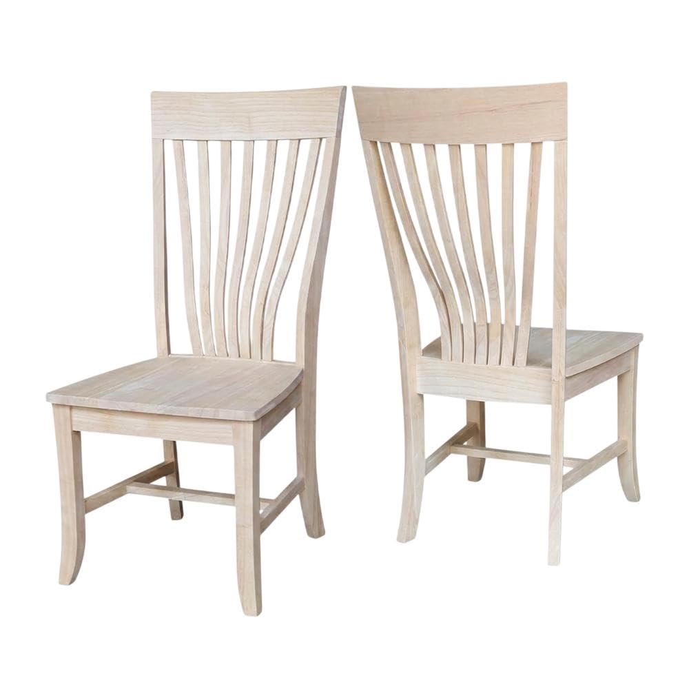 Solid Wood Dining Chairs Set of by Furnifact – Wood, Beige, Pack of 2