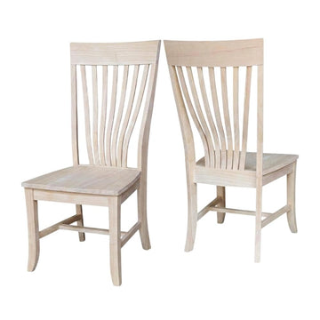 Solid Wood Dining Chairs Set of by Furnifact – Wood, Beige, Pack of 2