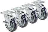28-116S Krowne Royal Series Plate Caster, 3-1/2" x 3-1/2" Plate Caster, 3" Locking Wheels (Set of 4)‌‌‍‌‌‌‌‍‌‌‍‌‌‌‌‍‌‌‌‌‍‌‌‍‌‌‌‌‍‌‌‌‍‌‌‌‍‌‌‍‌‌‌‍‌‌‌‌‍‌‌