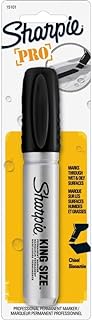 Sharpie Permanent Marker Chisel Tip Black Durable Aluminum Barrel Carded