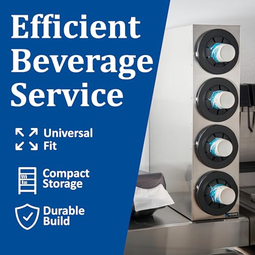 San Jamar 4 Tiers / Silver / 4 Cup Dispensers Commercial Beverage Dispensers