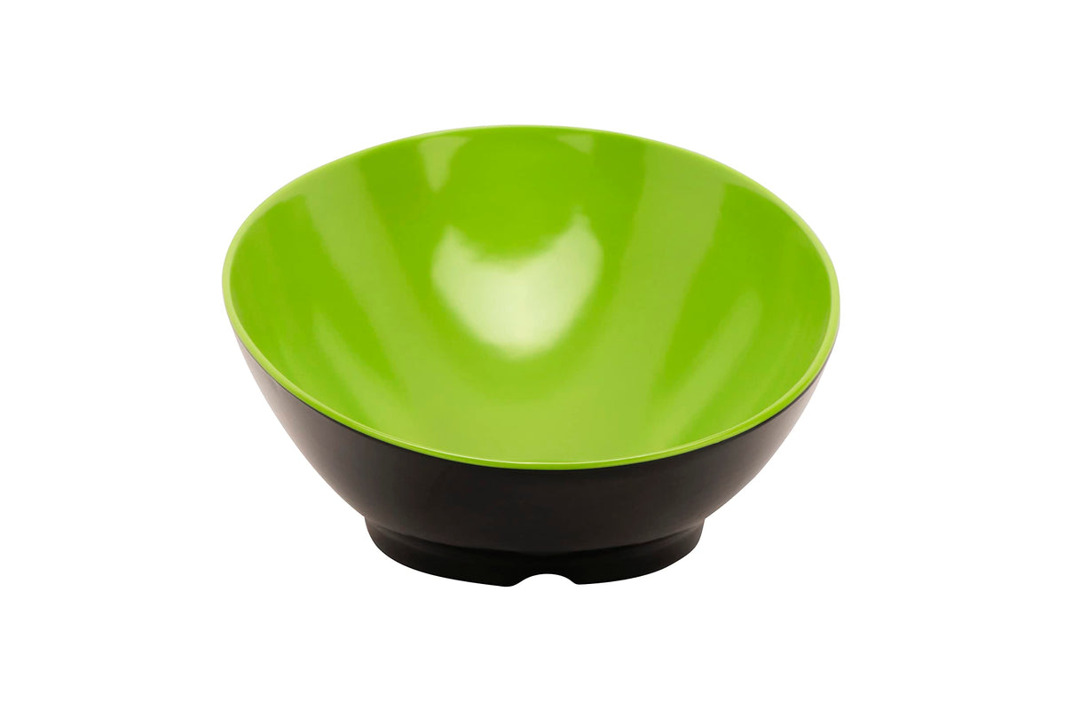 G.E.T. Angled Oval Cascading Serving Bowl for Salads by GET – 1 Quart, Plastic, Green, Model B-797-G/BK